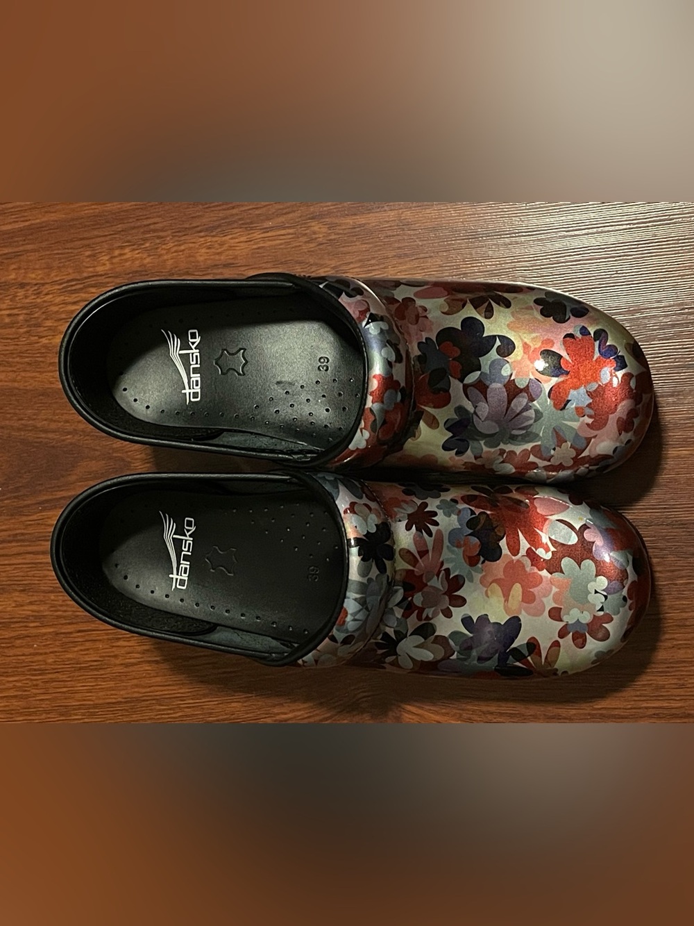 Dansko Women's Professional Boho Flower Patent Clogs  39